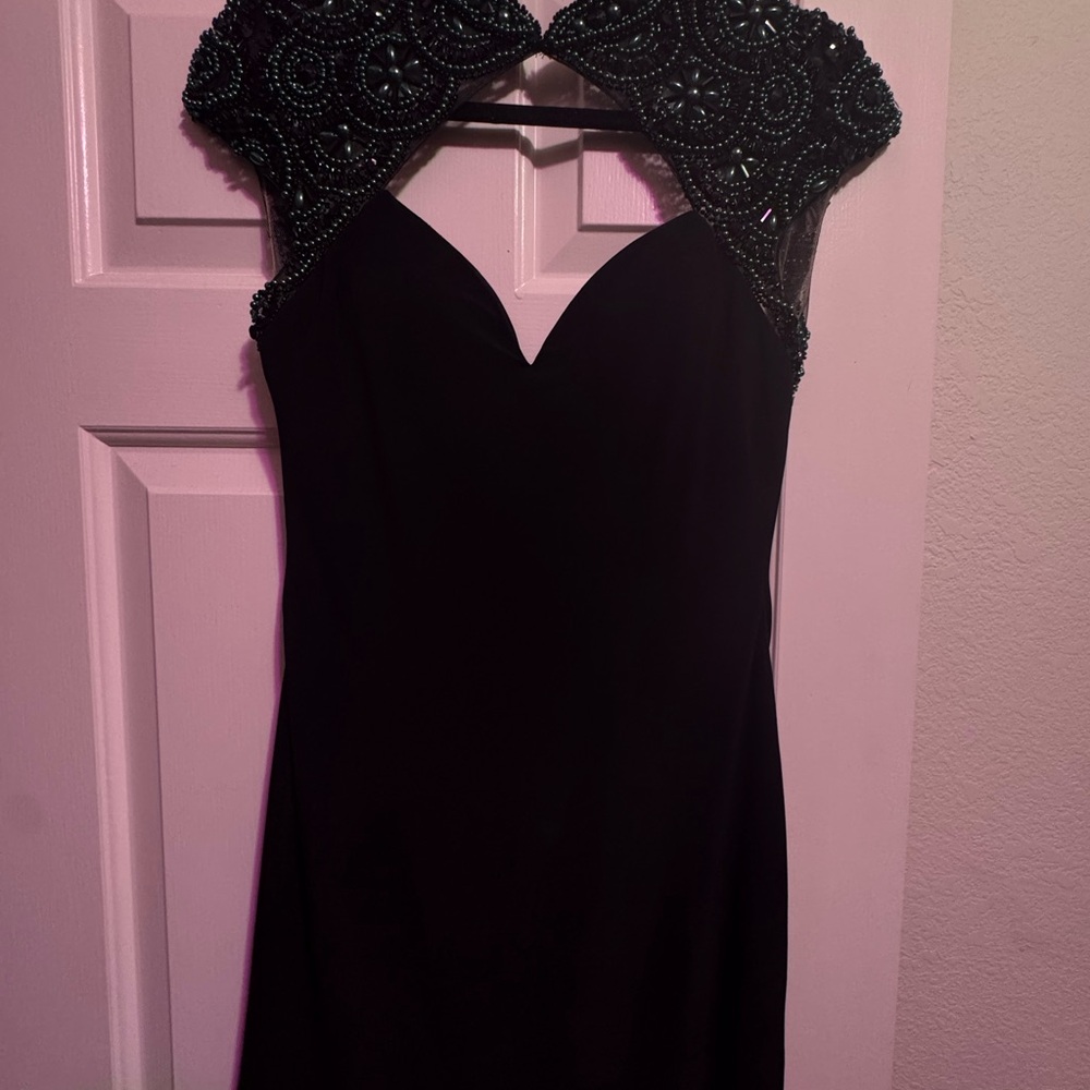 Elegant Black Beaded Dress